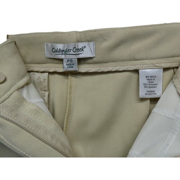 Coldwater Creek‎ Dress Pants Size P12 Tan Khaki Petite Very Soft - Picture 3 of 6